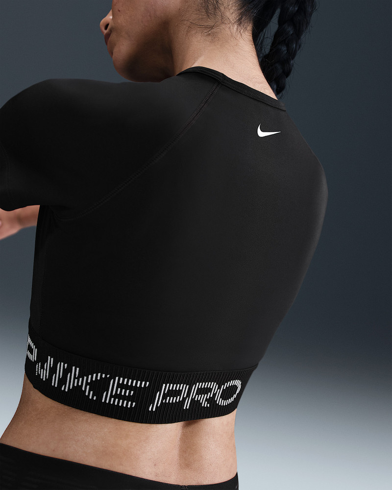Nike Nike Pro Women's Dri-FIT Short-Sleeve Cropped Graphic Top outlook