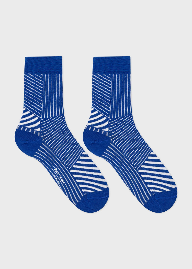 Paul Smith Women's Blue 'Grace' Stripe Socks outlook