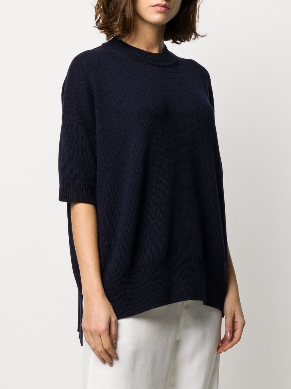 cropped sleeve jumper - 3