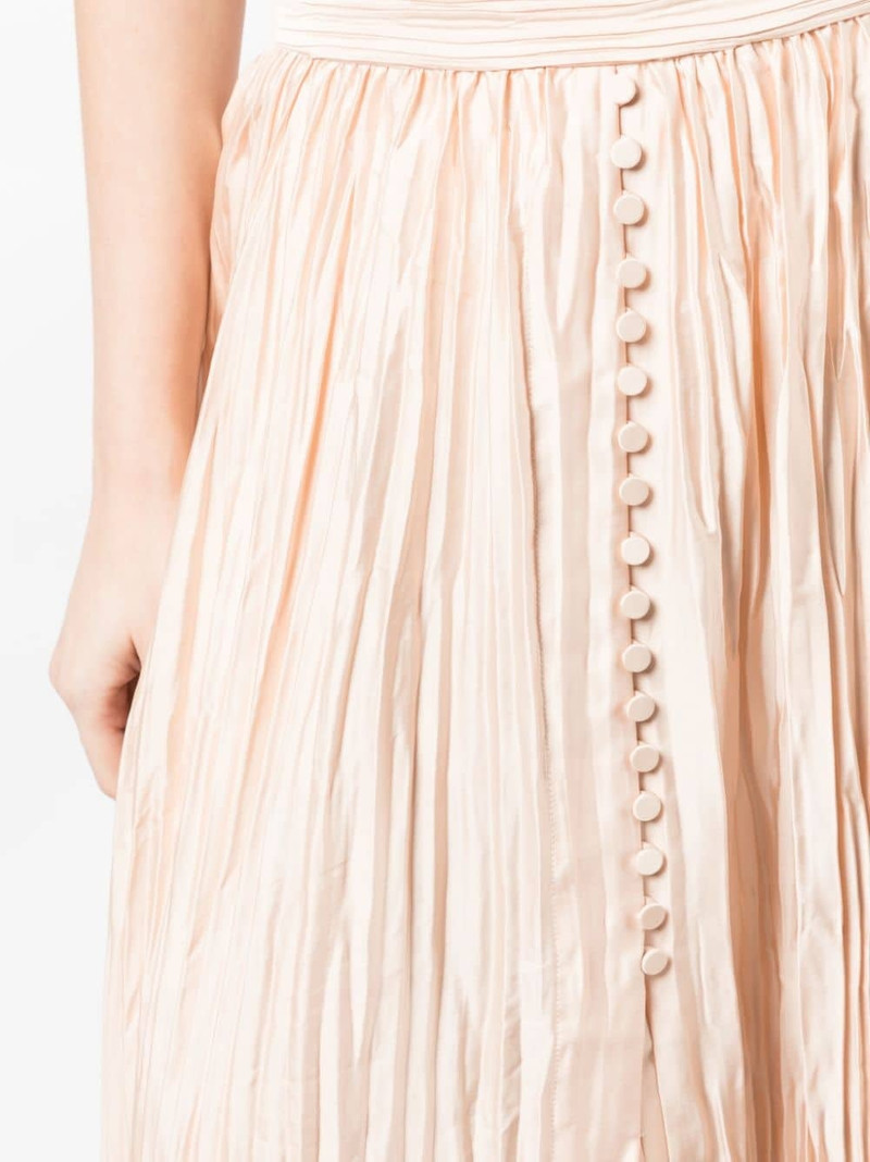 crinkled-finish pleated midi skirt 5