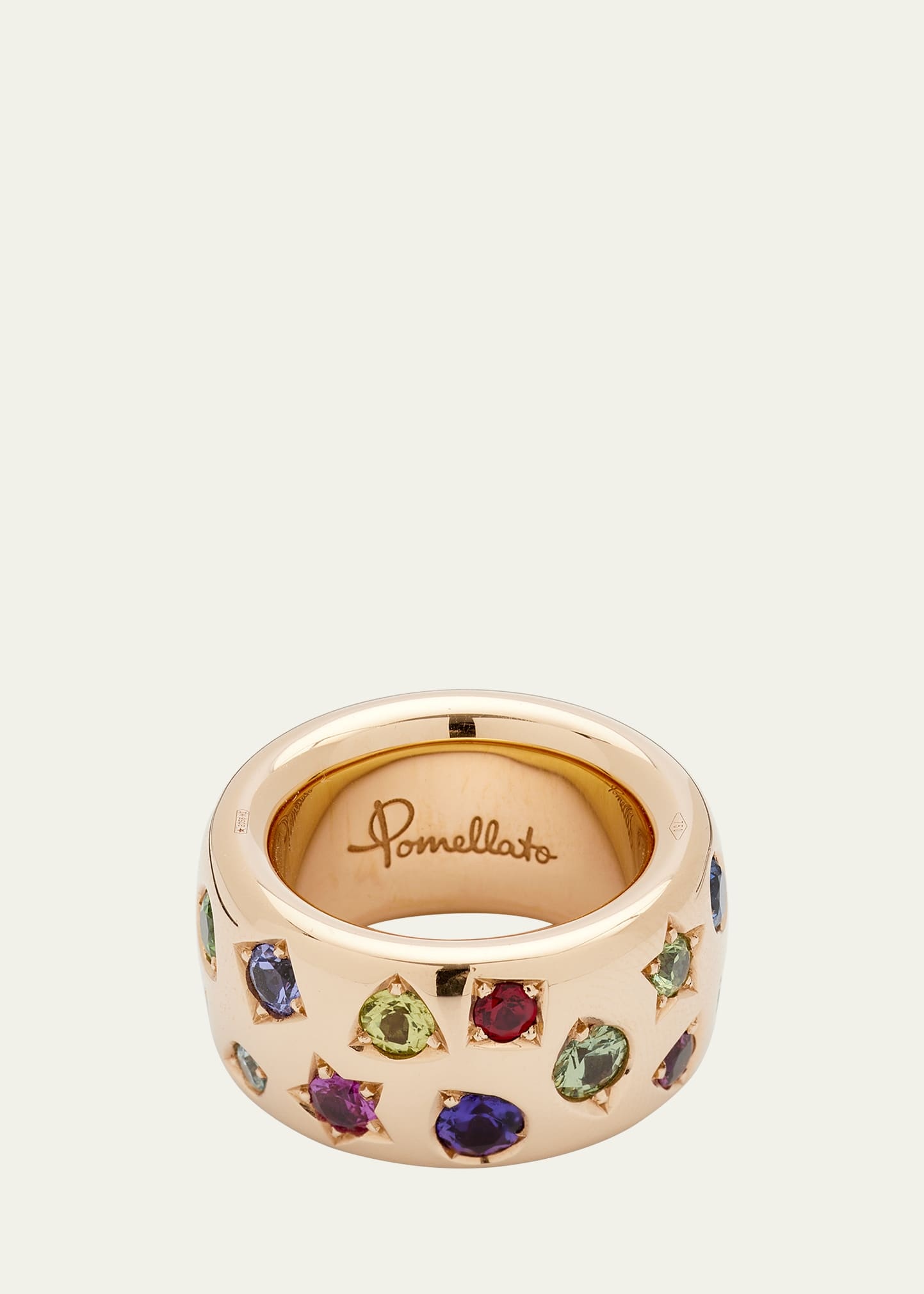 Iconica Maxi 18K Rose Gold Ring with Multicolor Gemstones - 1