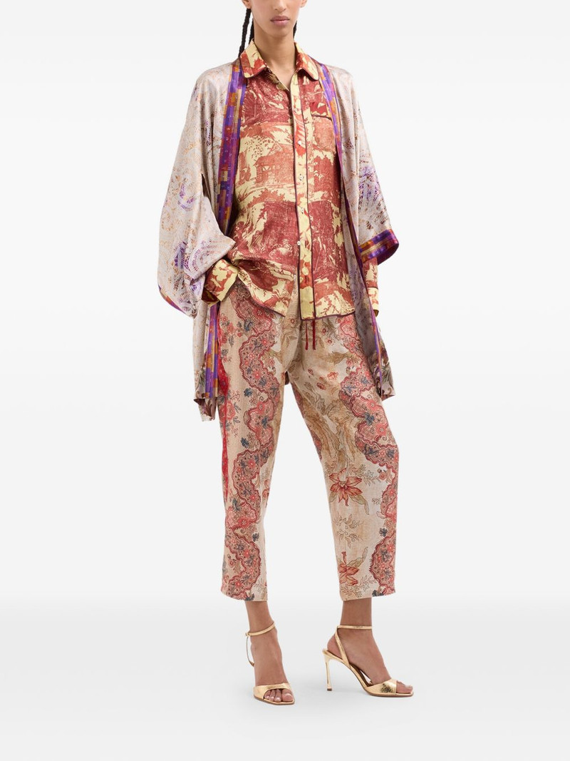floral-pattern drawstring-fastening trousers 3