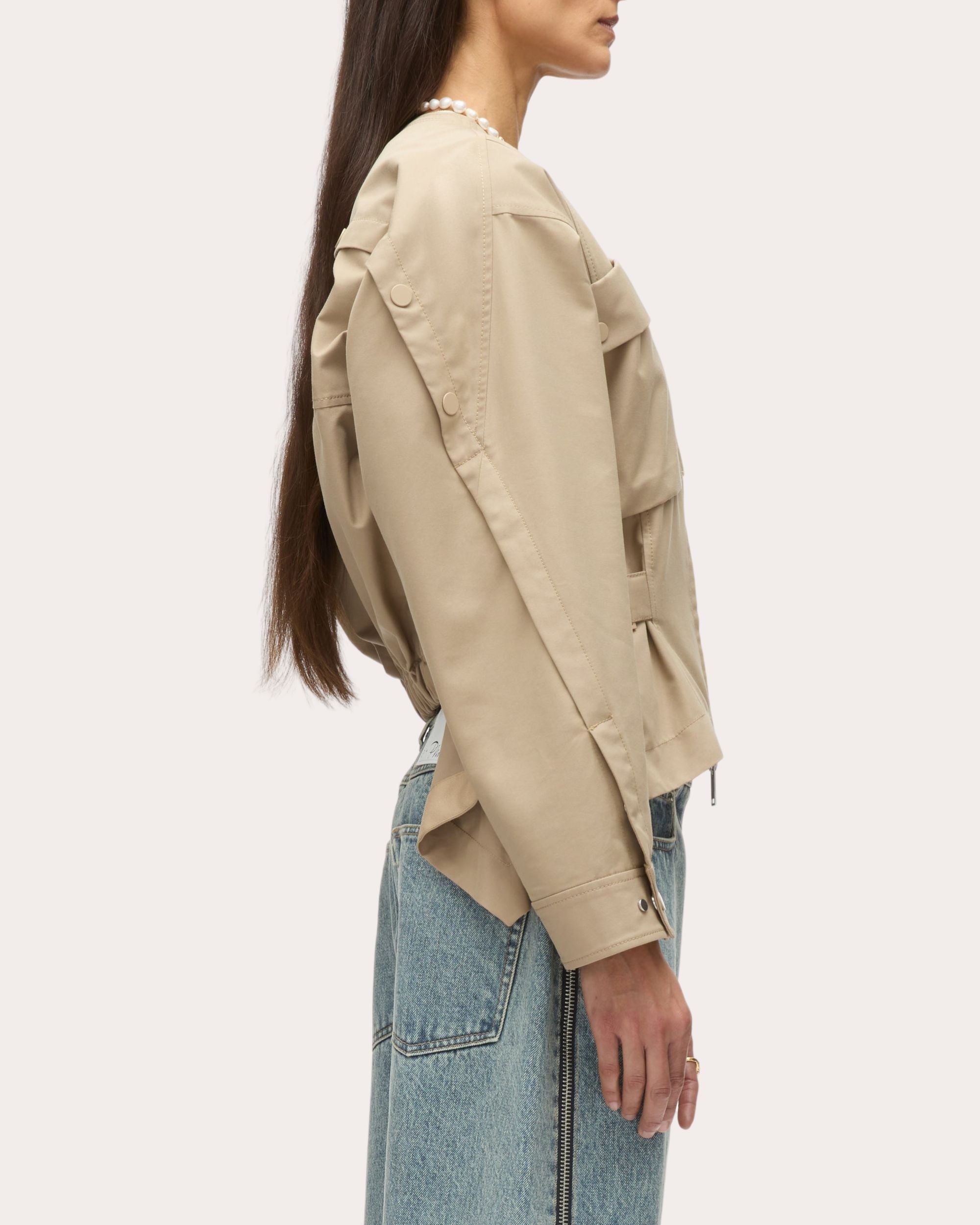 Flounce-Hem Cargo Utility Jacket - 3