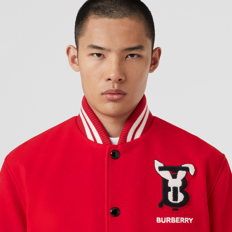 Burberry Rabbit Appliqué Technical Wool Bomber Jacket outlook