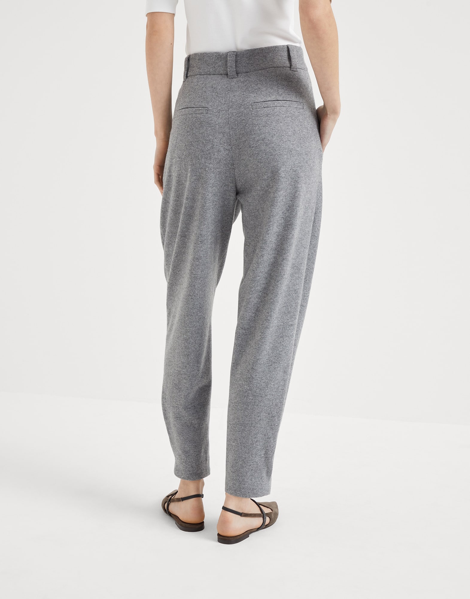 Cashmere jersey tailored trousers - 2