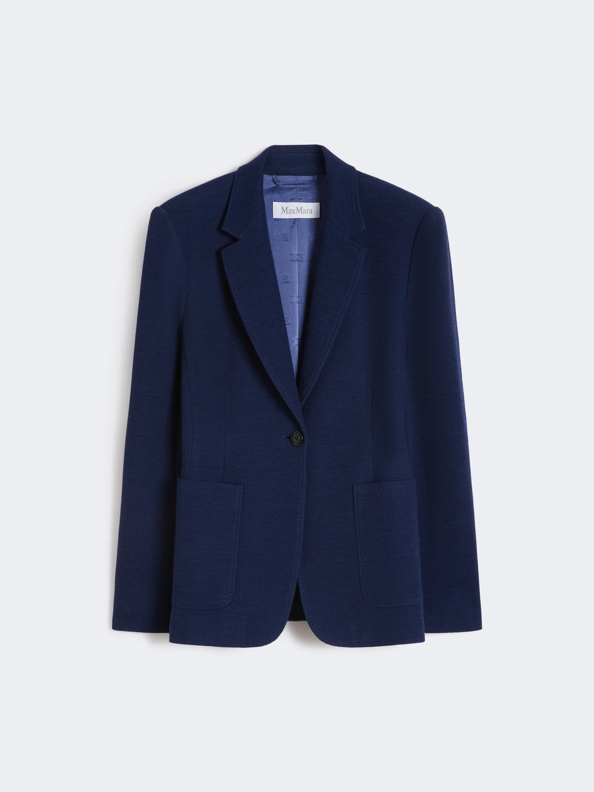 UTILITA Single-breasted piqué jersey blazer - CHINA BLUE - 1