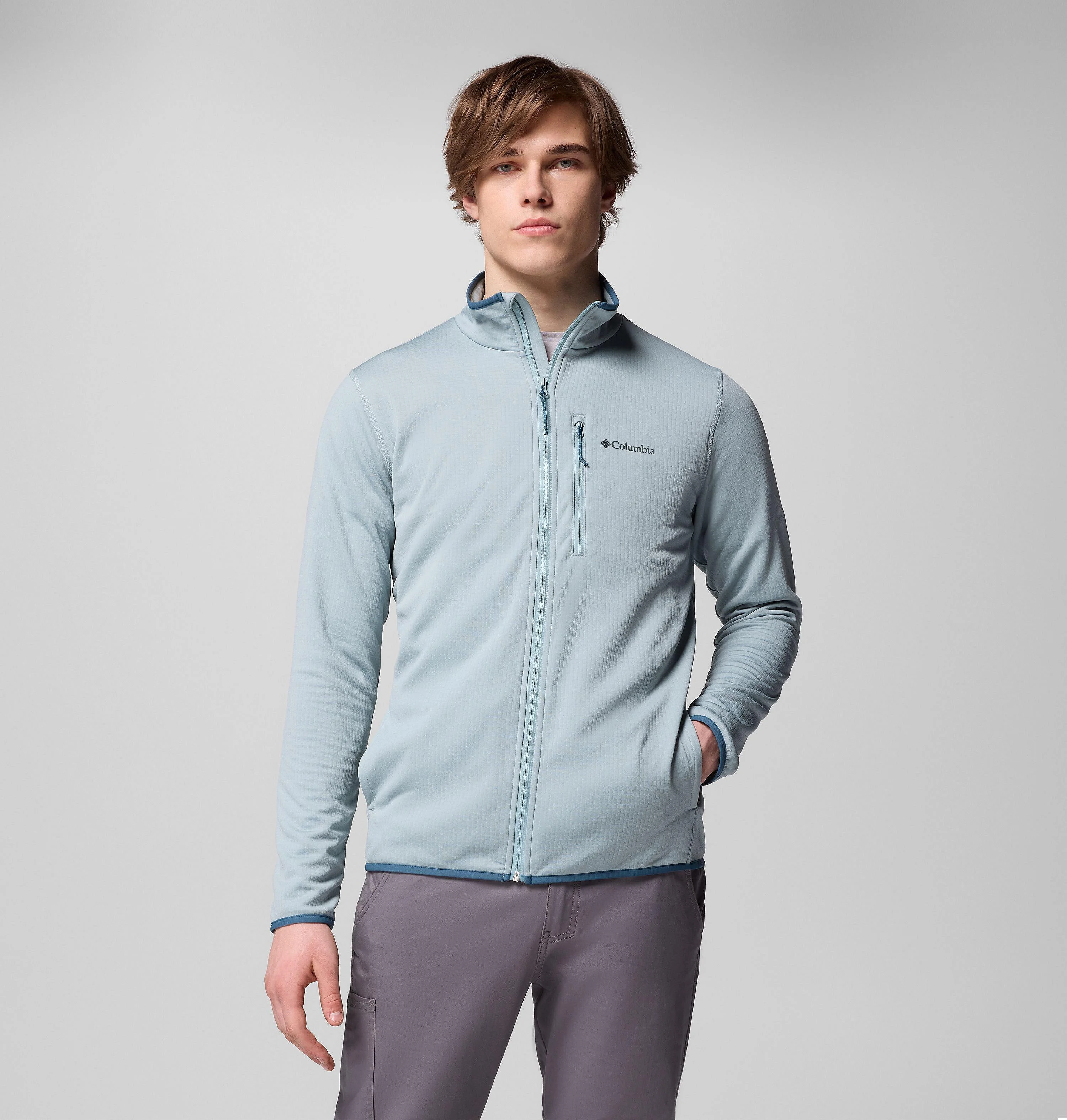Men's Essential Hike Grid Fleece Full Zip Jacket - 1