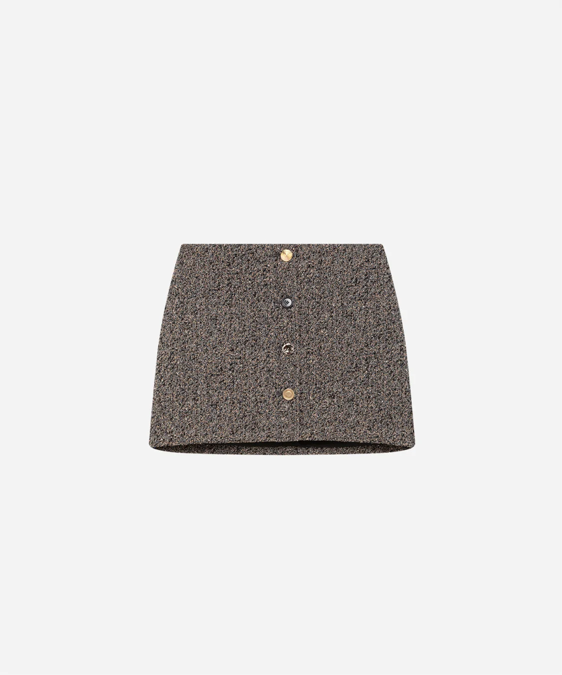 Wool mini skirt with salt-and-pepper pattern - 1