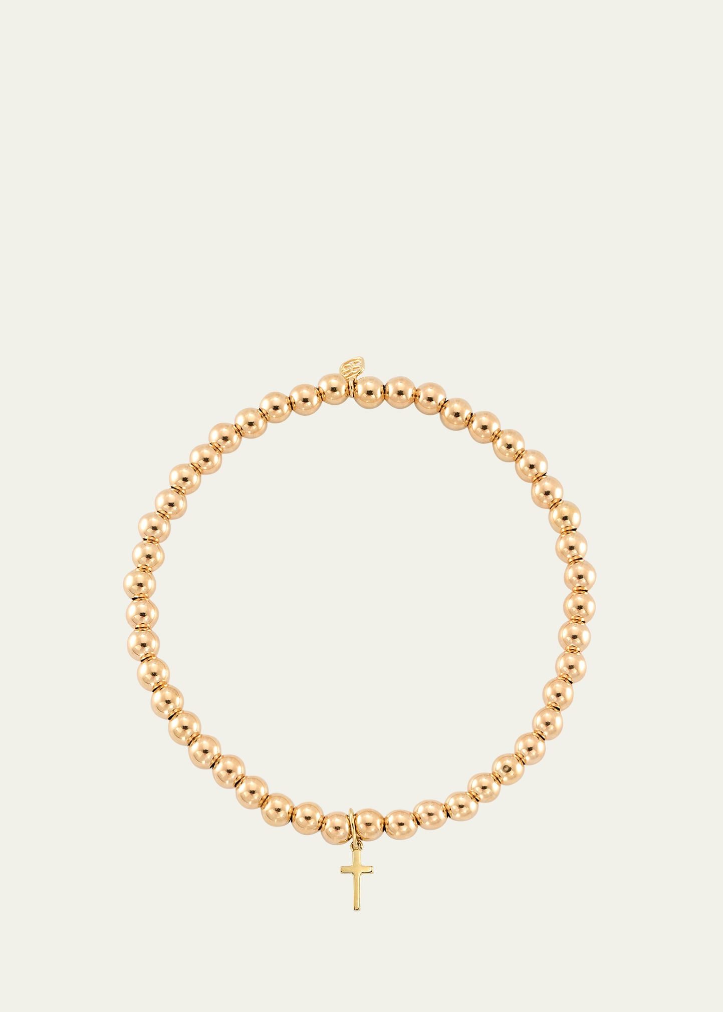 14K Tiny Pure Cross Charm Bracelet - 1