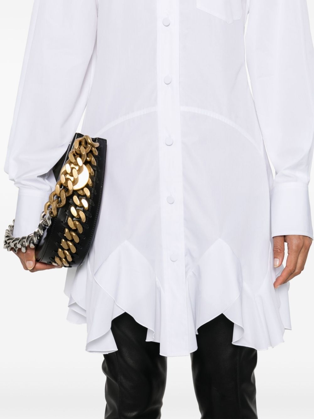 logo-embroidered poplin mini dress - 5