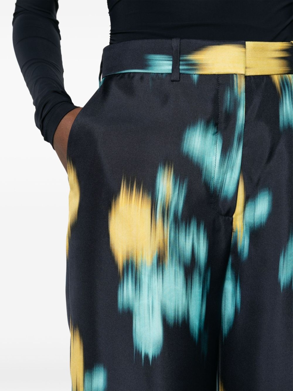 abstract-print wide-leg trousers - 5