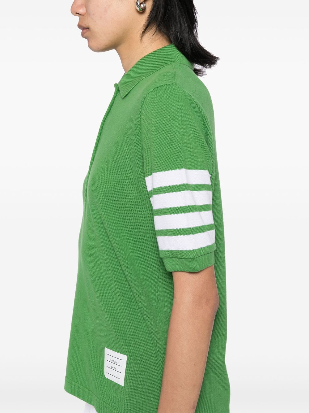 classic pique 4 bar short-sleeved polo top - 5