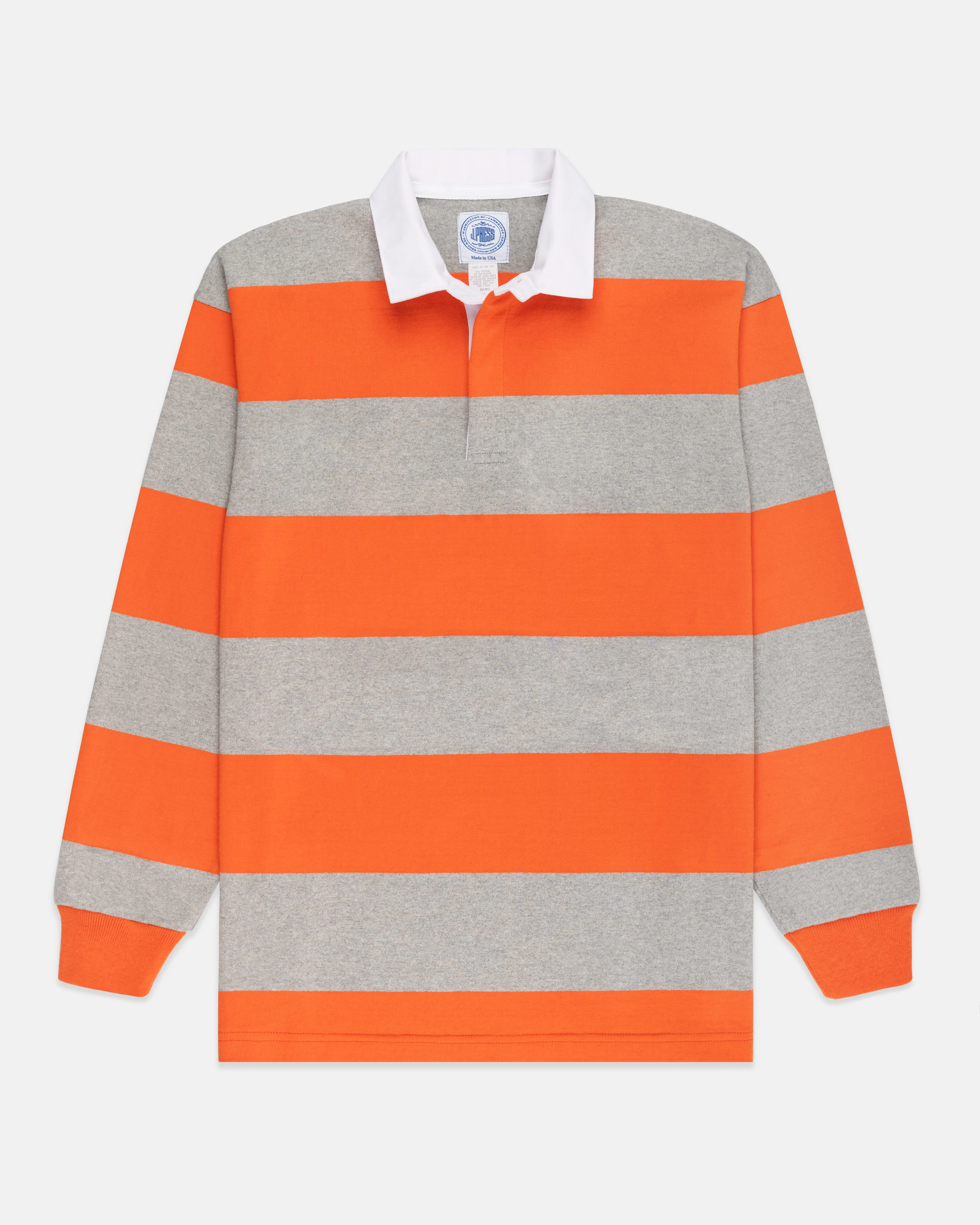 MADE-IN-USA GREY GUARD STRIPE COTTON RUGBY - 1