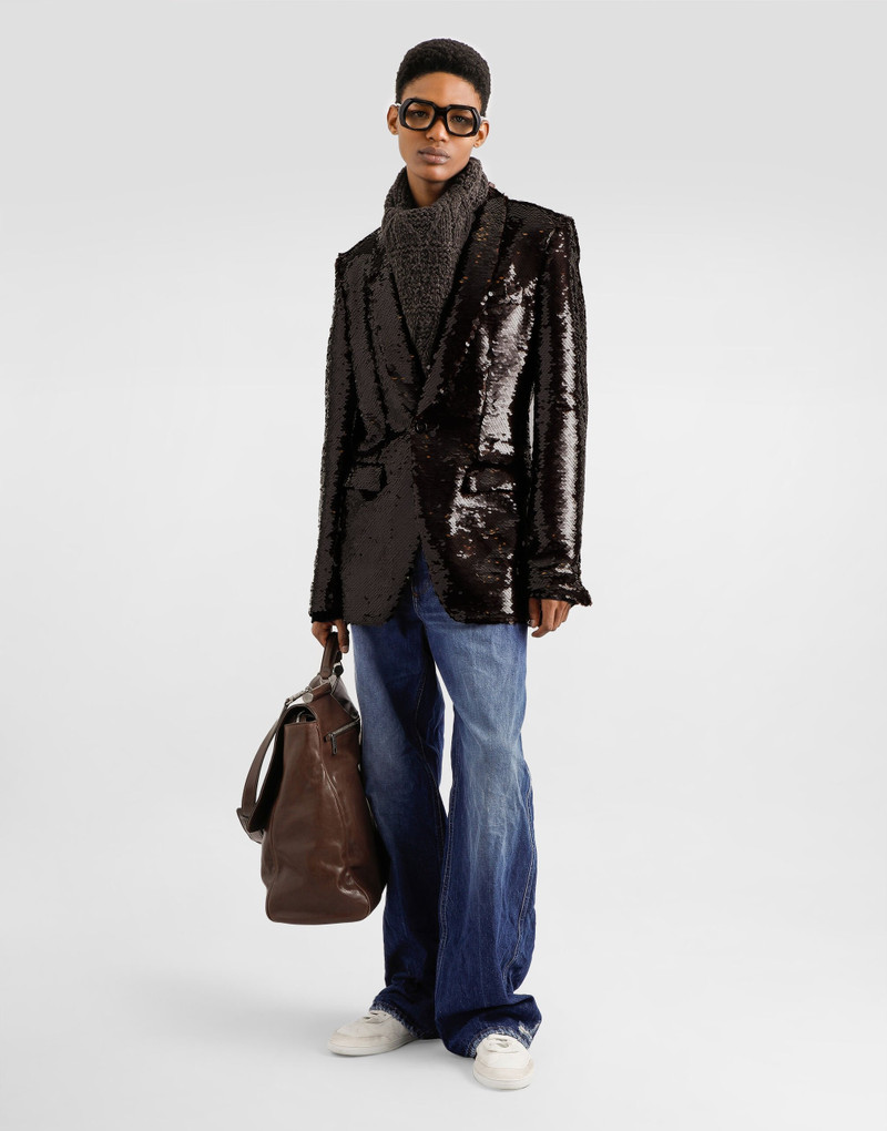 Dolce & Gabbana Single-breasted sequin jacket outlook