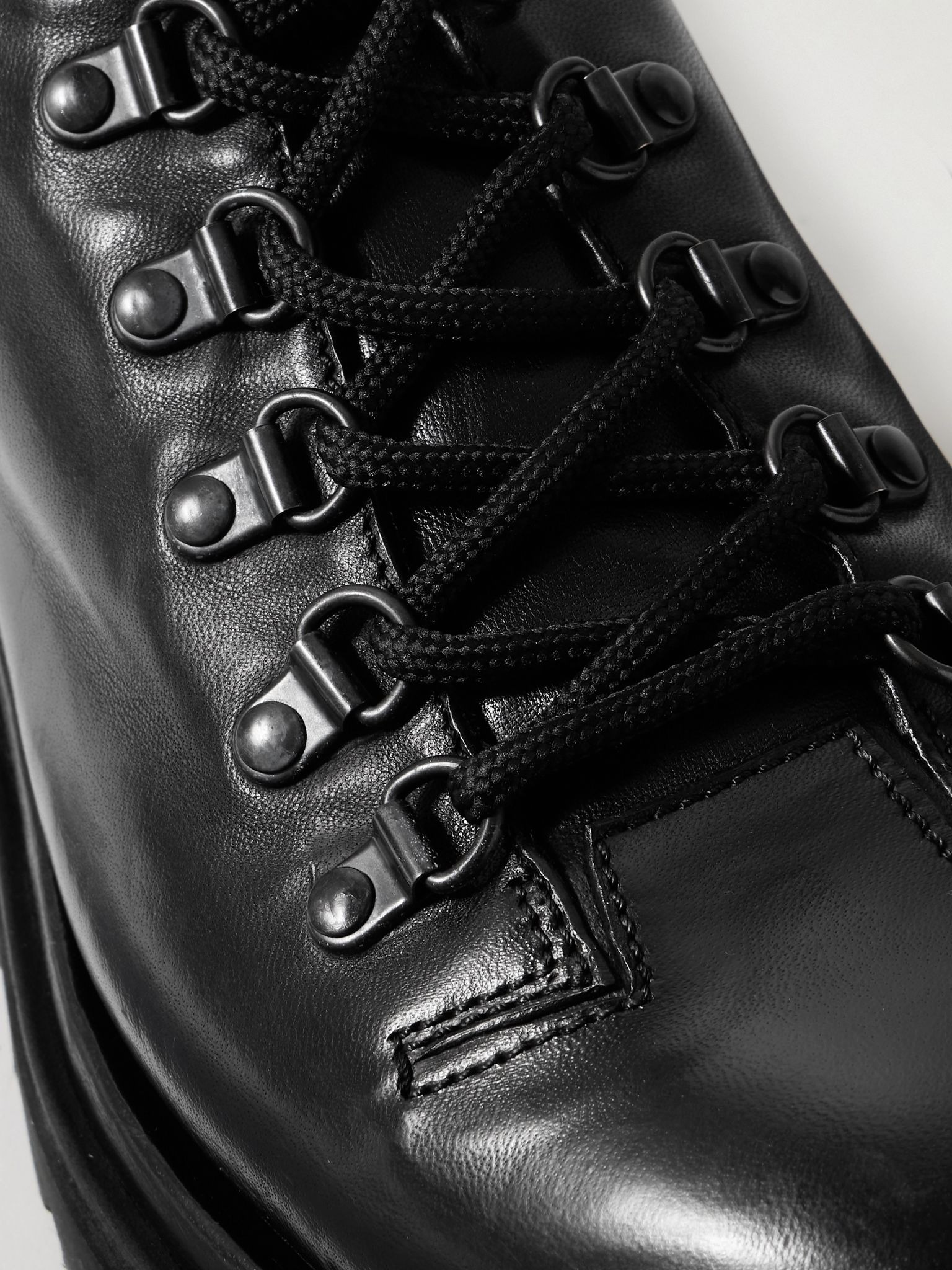 Eventual DD 105 Airbrushed Leather Derby Shoes Black - 5