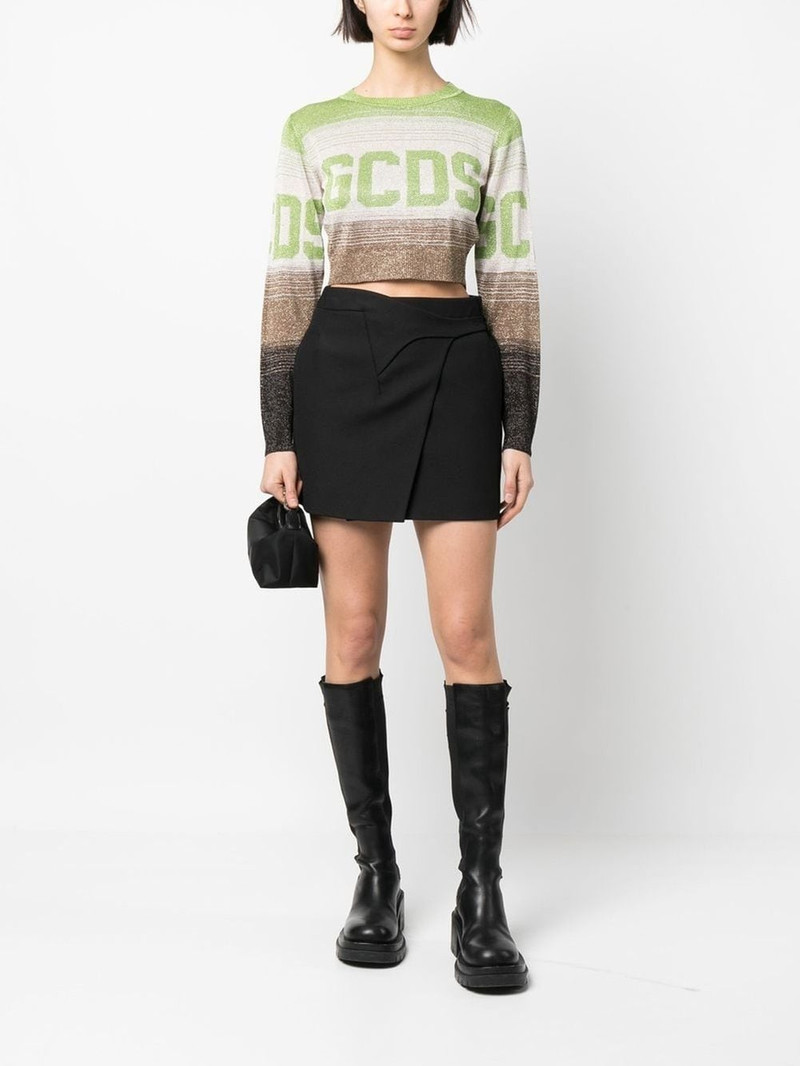 GCDS logo-print ombré cropped jumper outlook