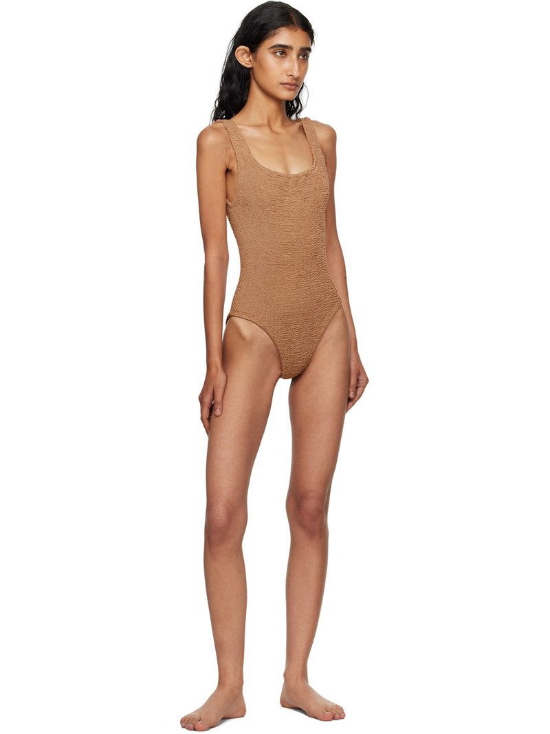 Hunza G Tan Square Neck Swimsuit outlook