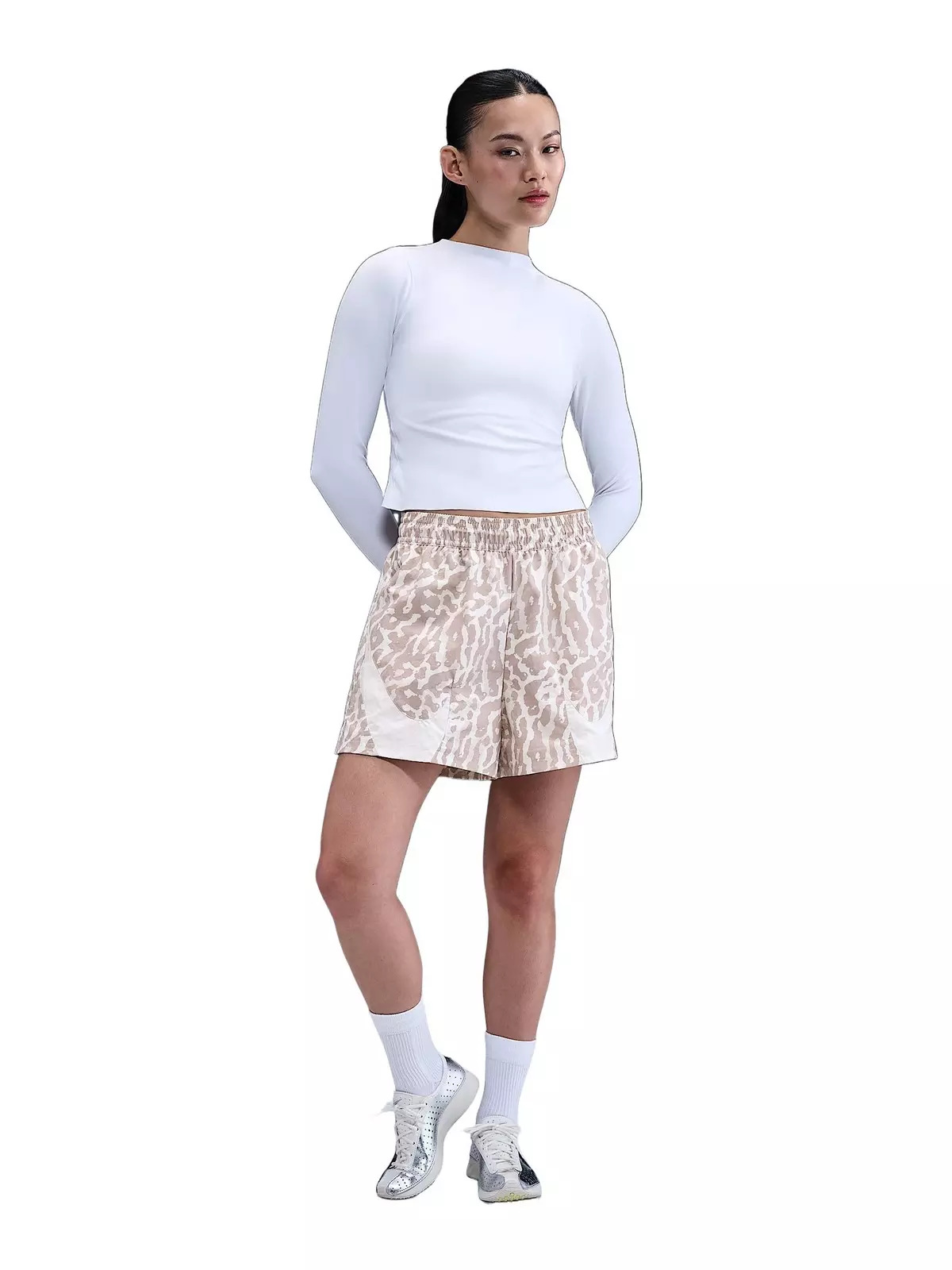 Women's Sportswear Trend Woven AOP Shorts -Grey - 4