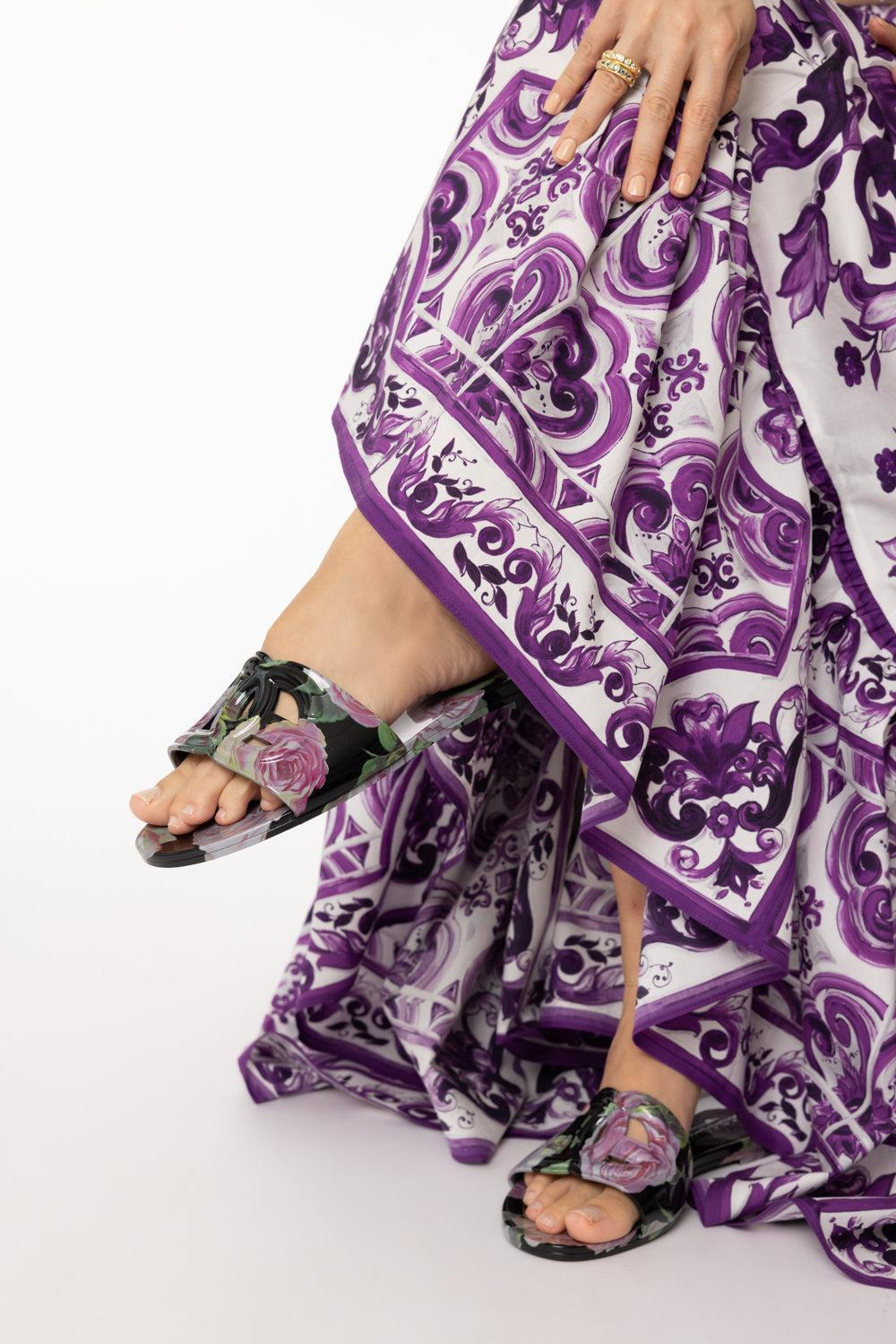 Beachwear Sliders - Black Floral - 4