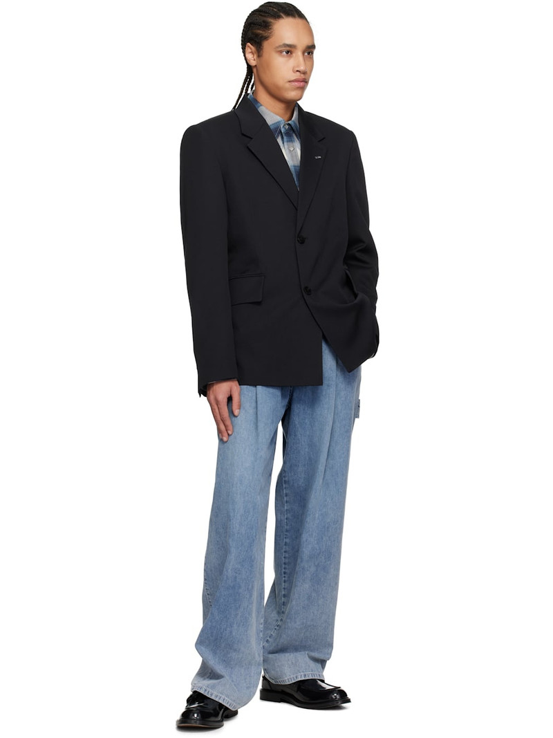 Wooyoungmi Navy Wool Single Blazer outlook