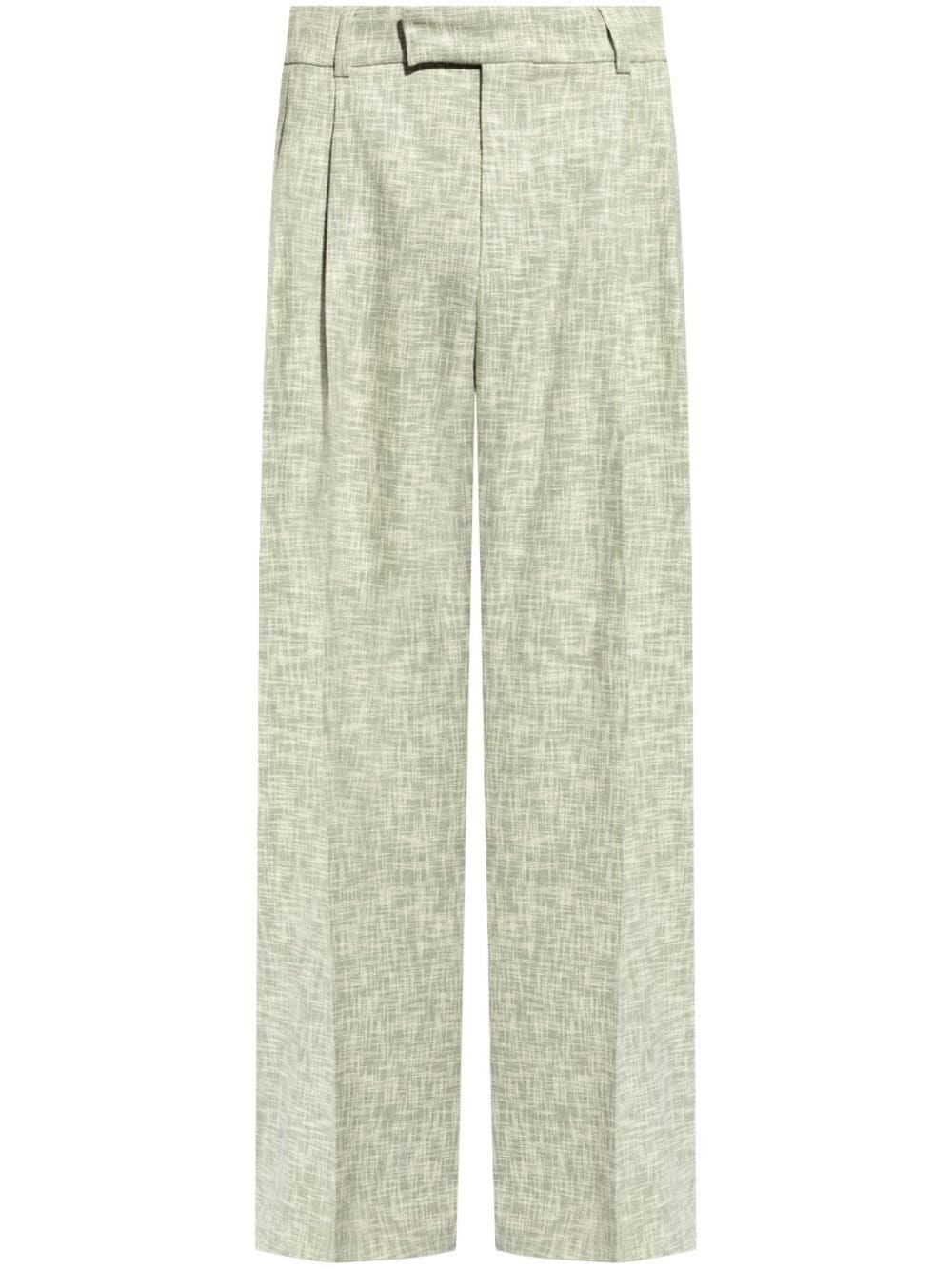 pleated mÃ©lange trousers - 1