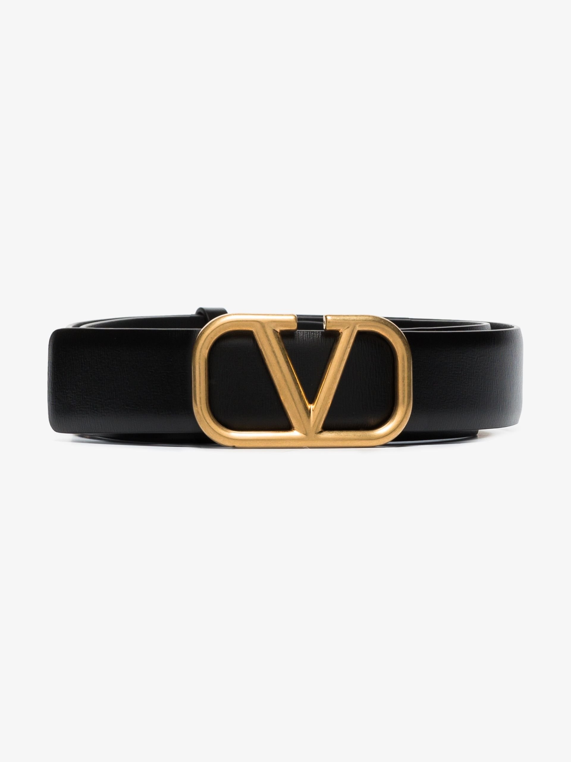 Black Classic VLOGO leather belt - 1