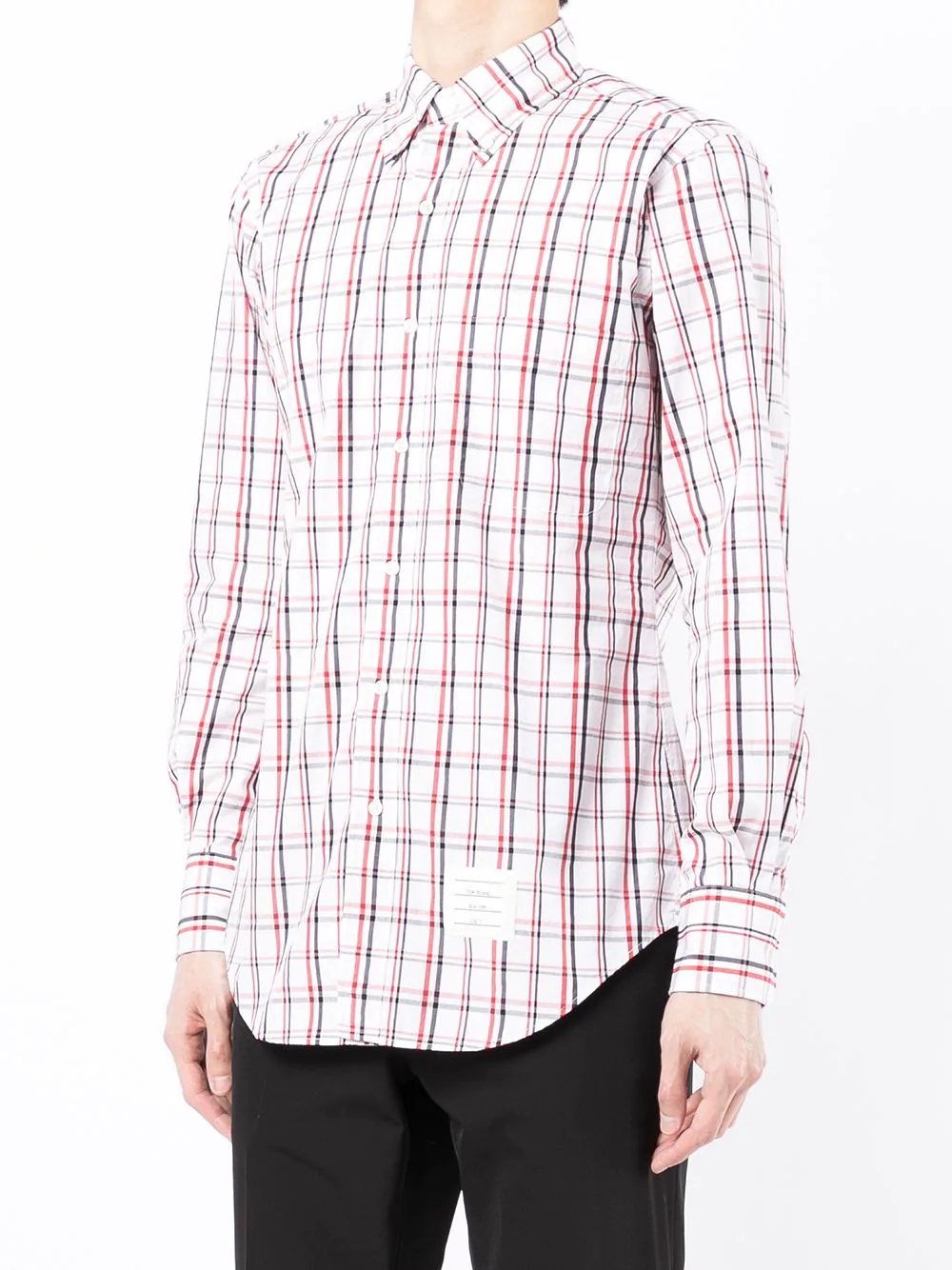 check-pattern cotton shirt - 3