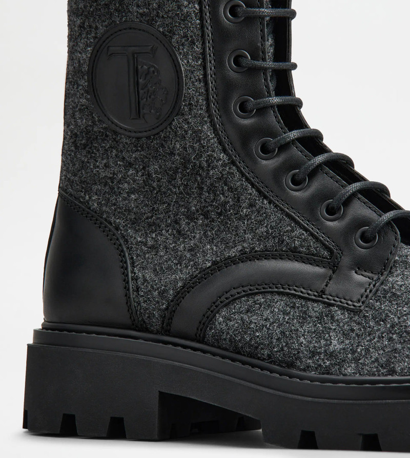 BOOTS IN FELT AND LEATHER - GREY, BLACK 5