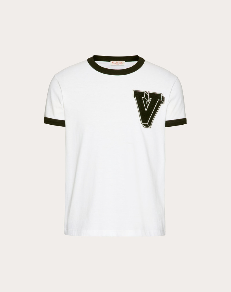 COTTON T-SHIRT WITH V-3D PATCH 1