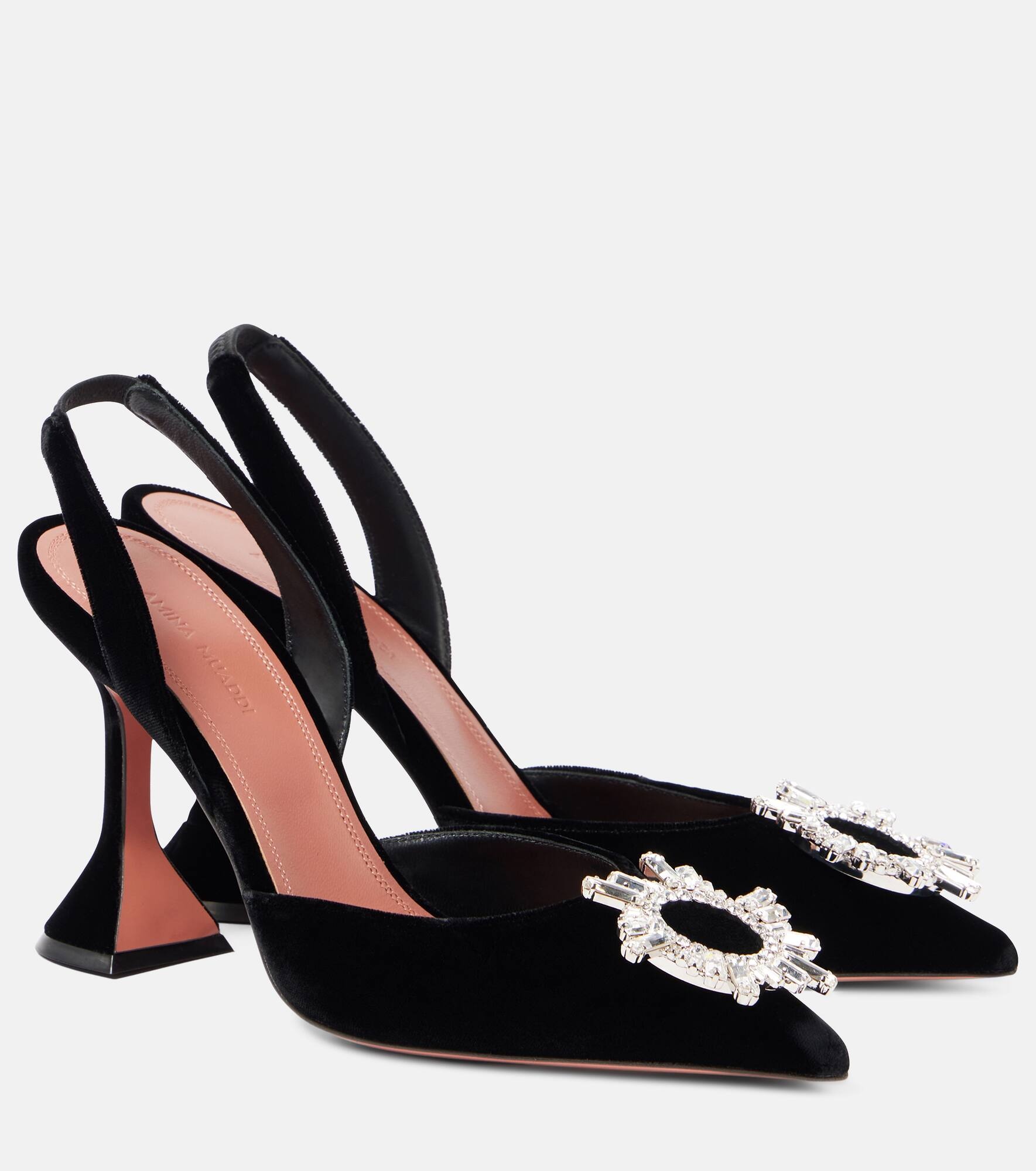 Begum 95 embellished velvet slingback pumps - 1