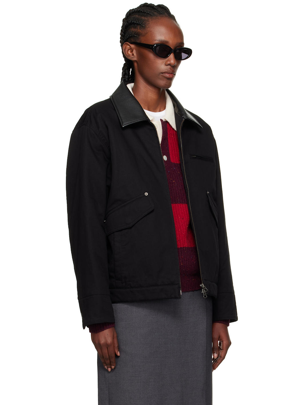 Black Vintage Padded Work Jacket - 2