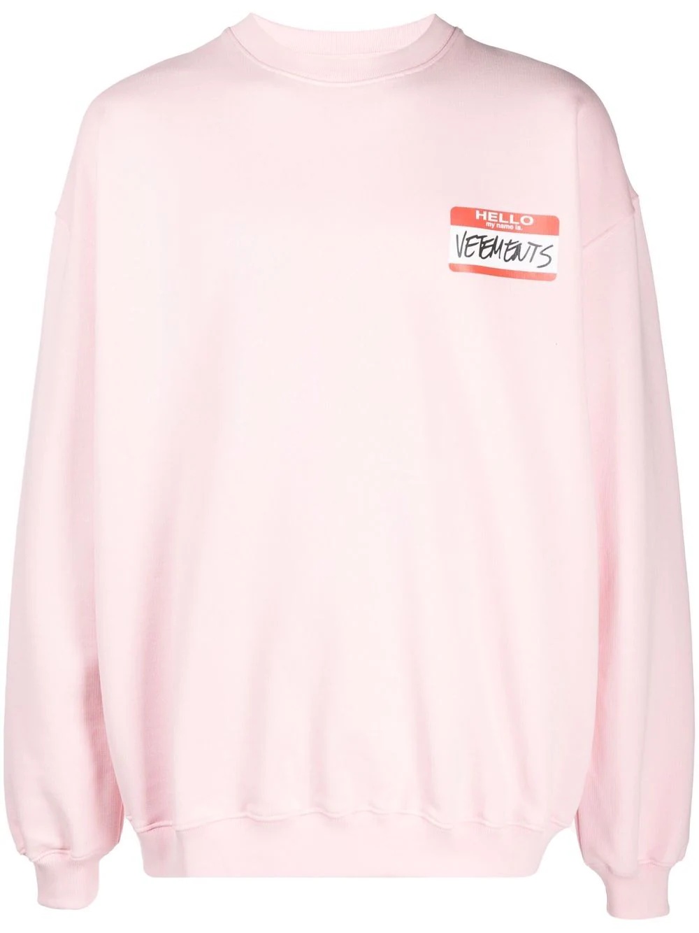 Name Tag-print fleece sweatshirt - 1