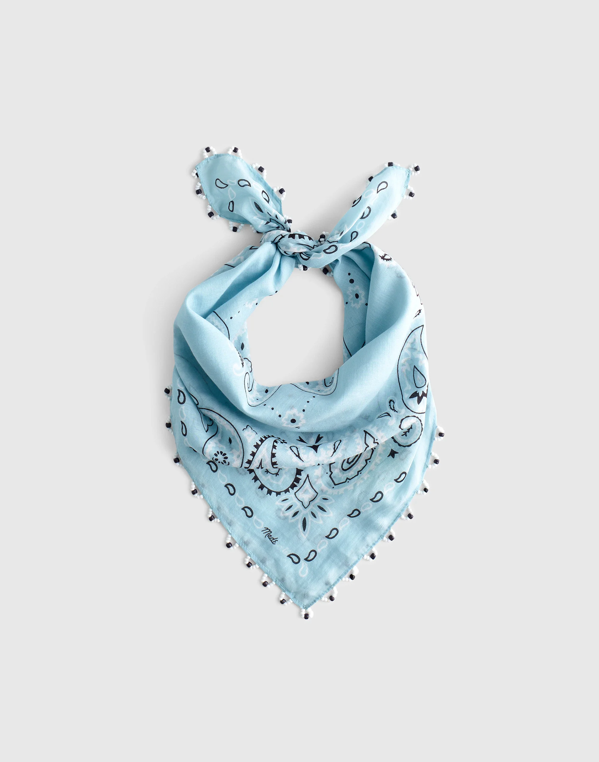 Beaded Bandana in Cotton Blend - 1