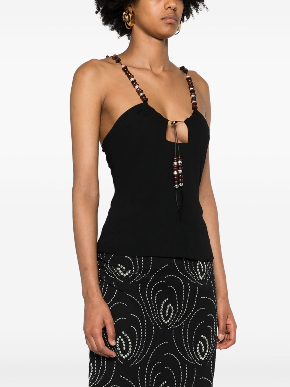 Solarte beaded crepe blouse - 3