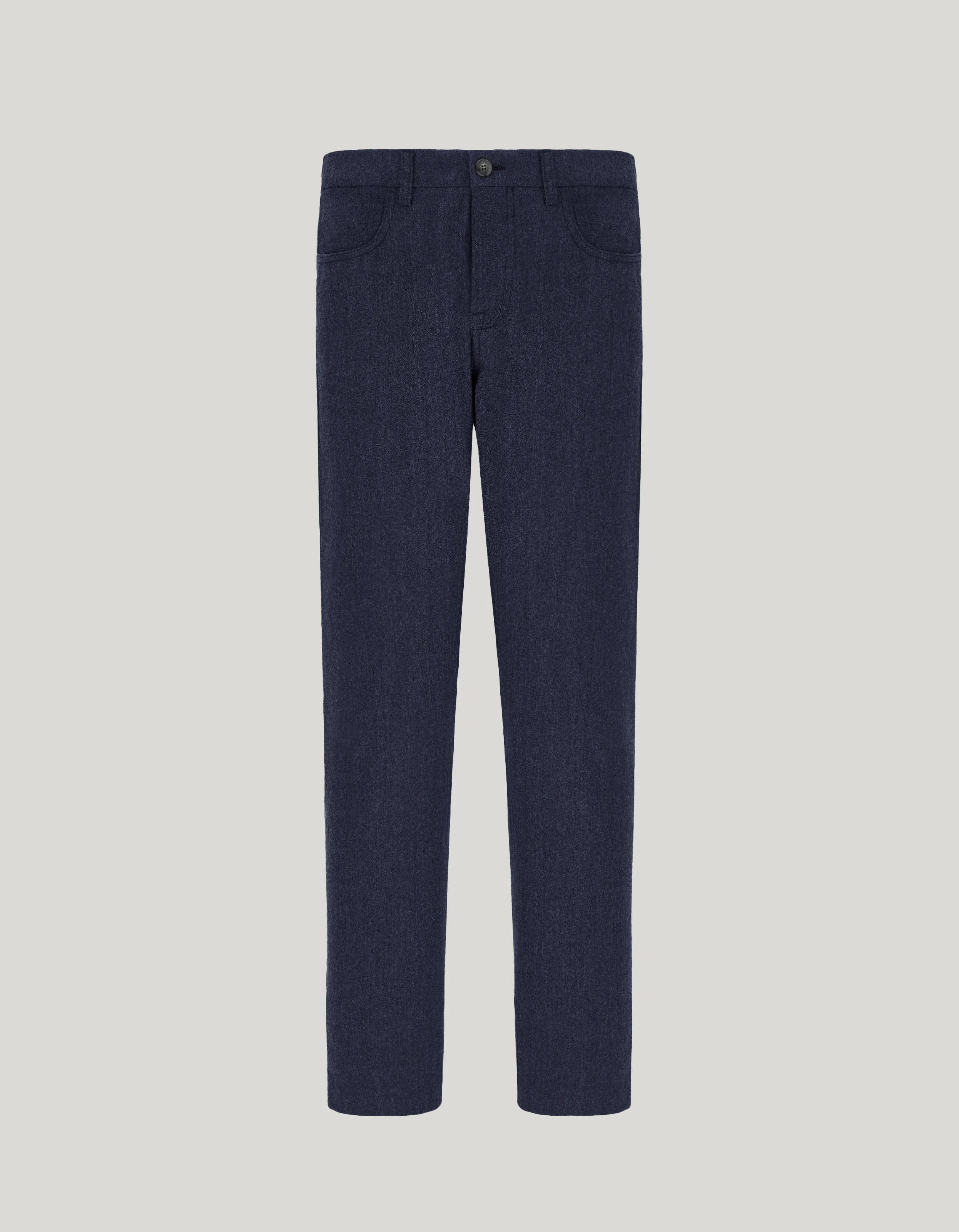 BLUE FIVE POCKET FLANNEL IMPECCABILE WOOL PANTS - 1