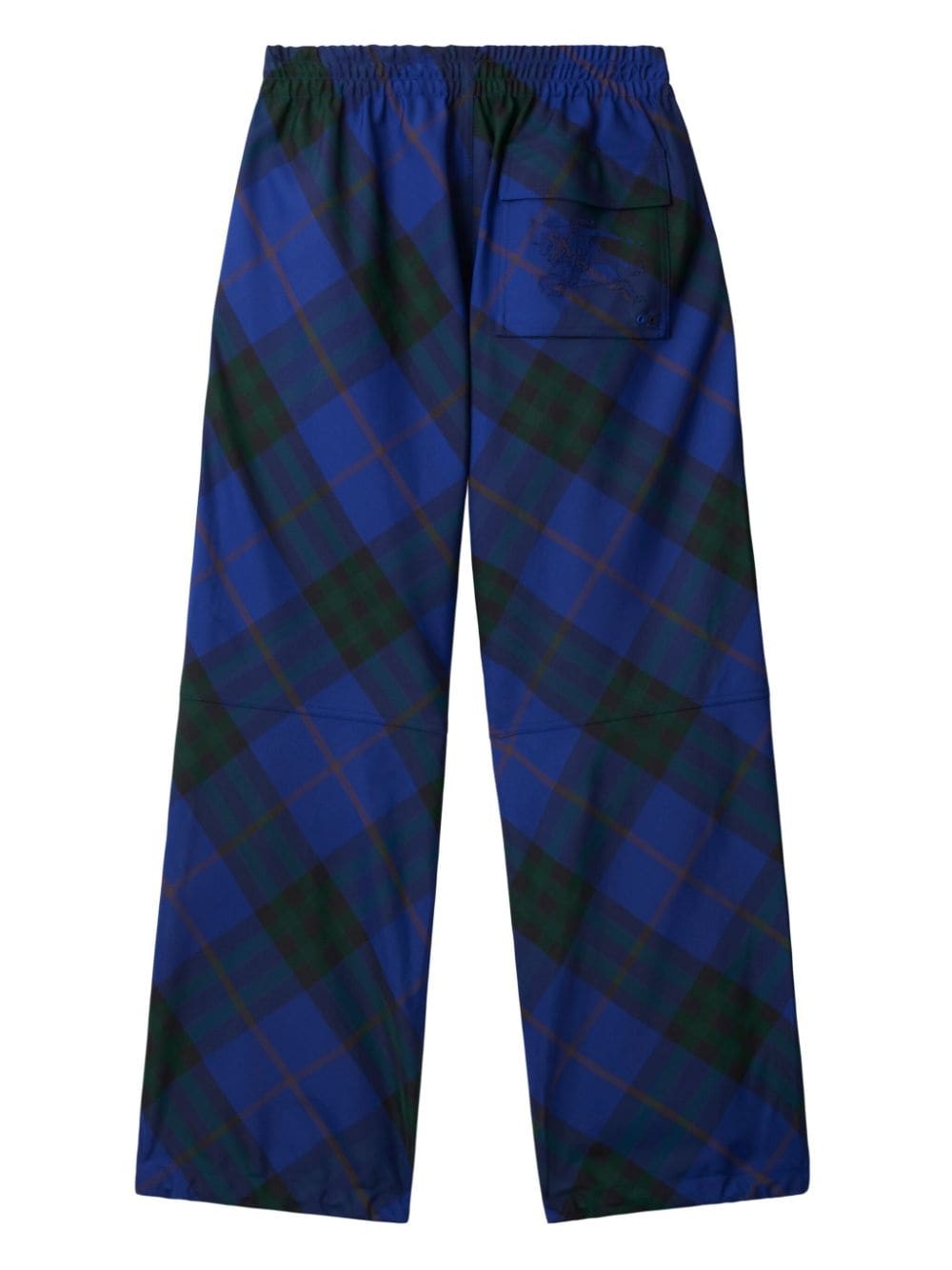 EKD-embroidered checkered twill trousers - 6