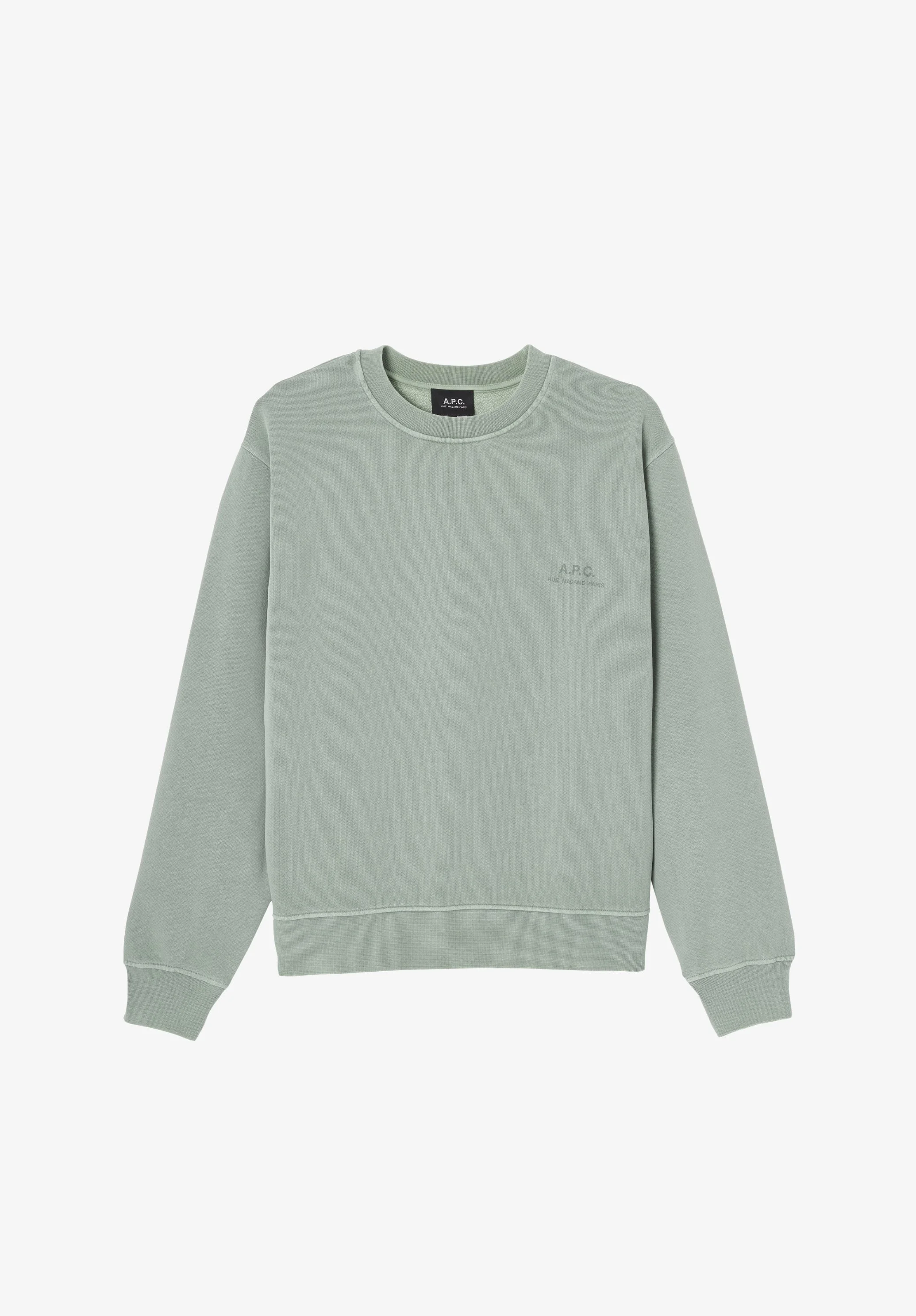 FERNANDO SWEATSHIRT - GRAY-GREEN LOOSE-FIT SWEATSHIRT WITH SMALL A.P.C. LOGO - 1
