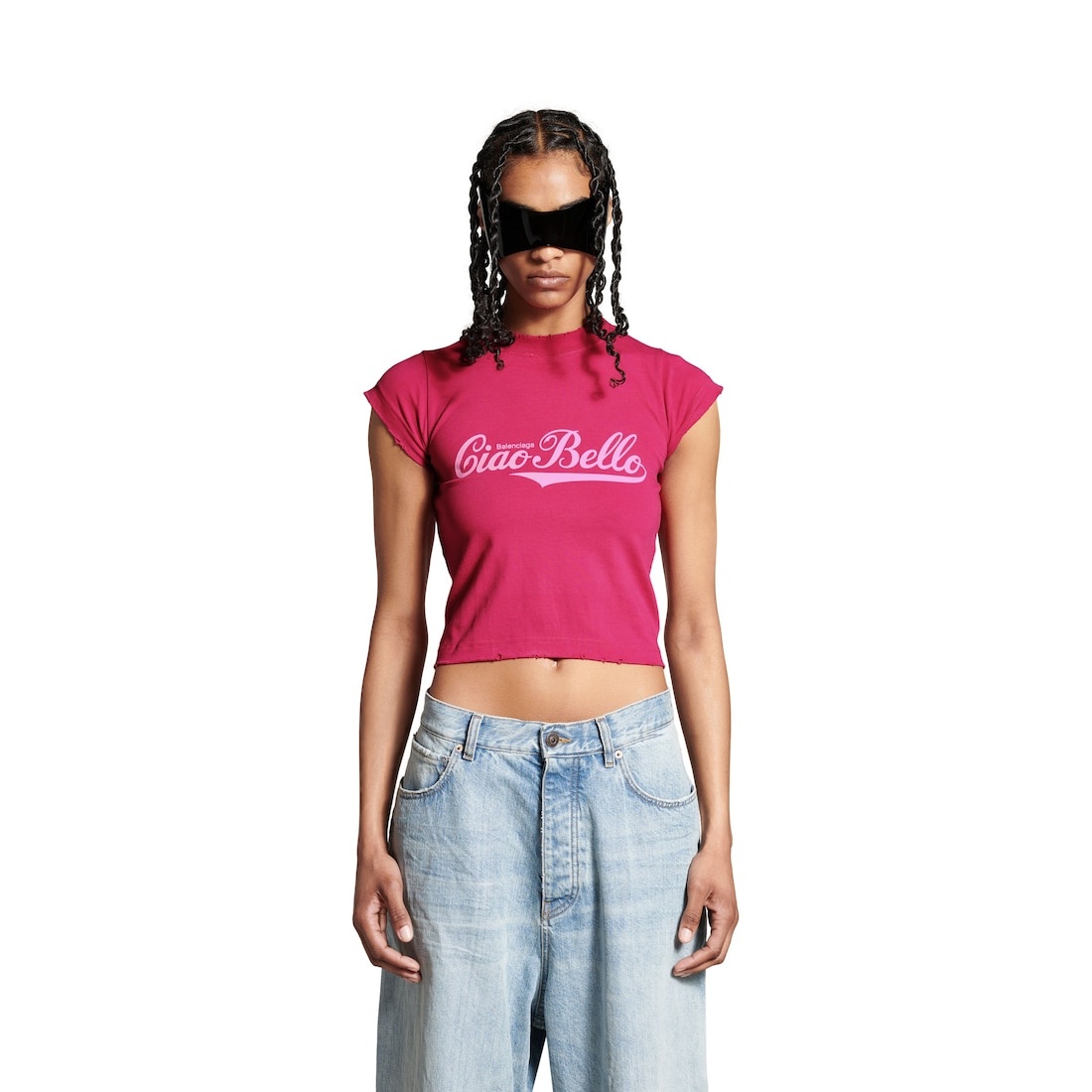 Women's Ciao Bello Shrunk T-shirt in Pink - 5