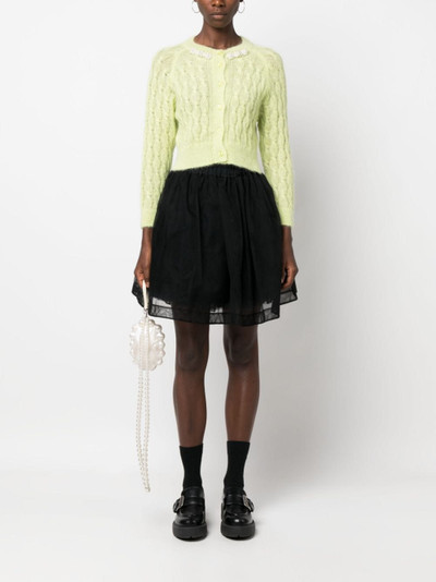 Simone Rocha faux pearl-detail knitted cardigan outlook