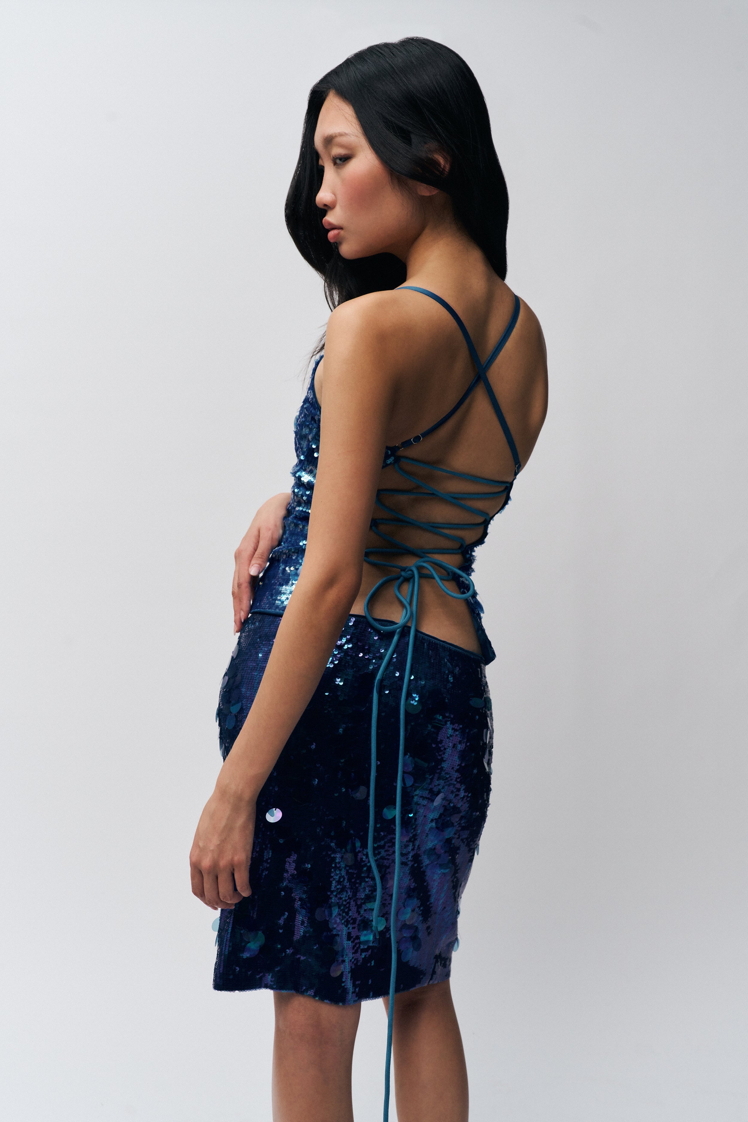 PAILLETTE MIDI SKIRT - 8