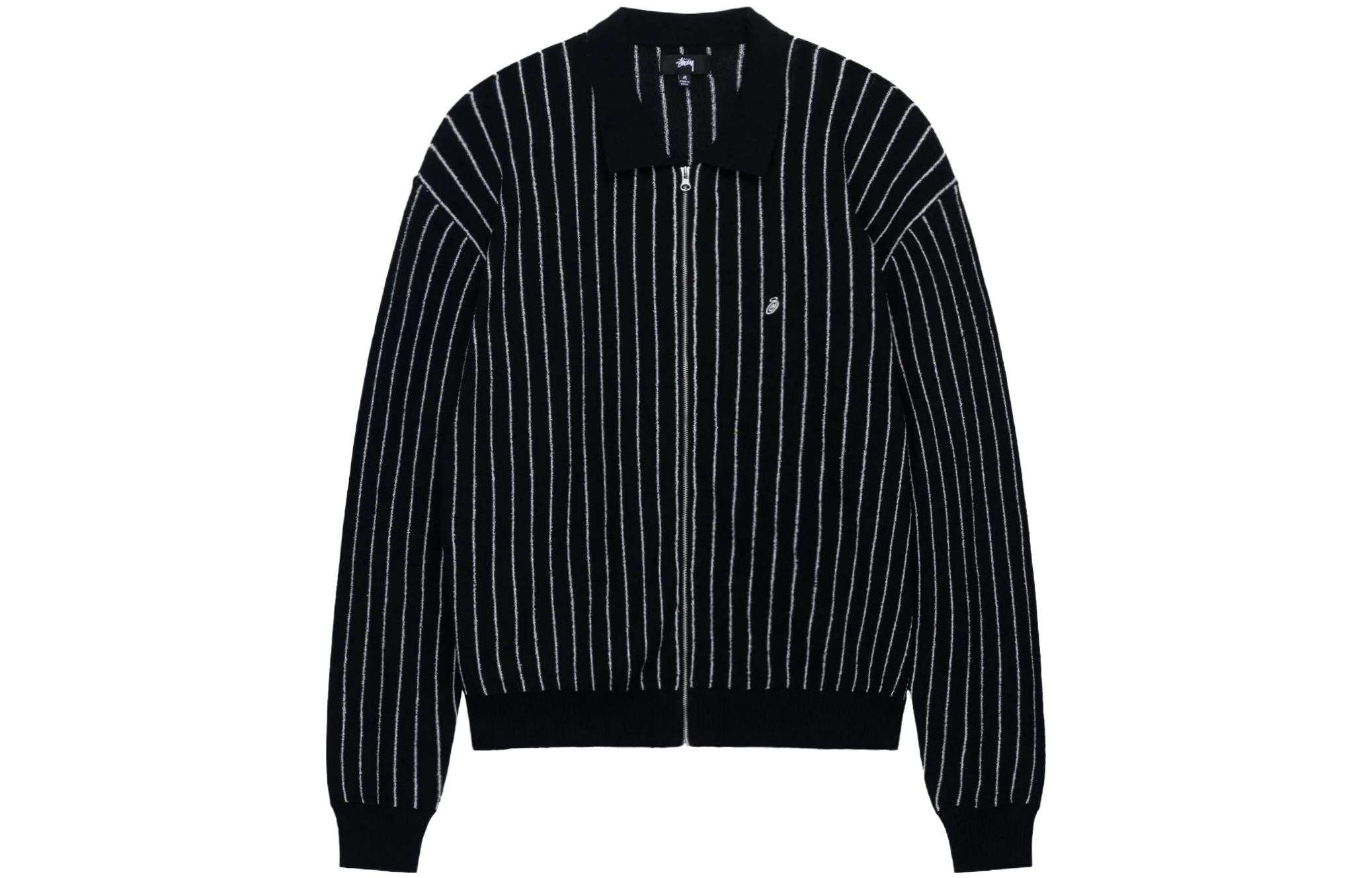 Stussy Light Weight Long-Sleeve Zip Polo 'Black Stripe' 117189 - 2