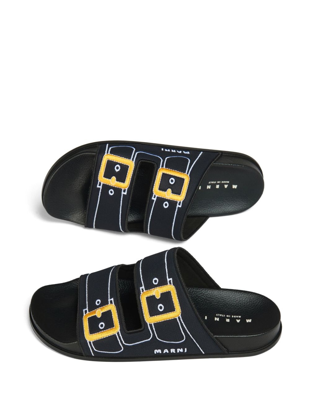 embroidered slip-on slides - 5