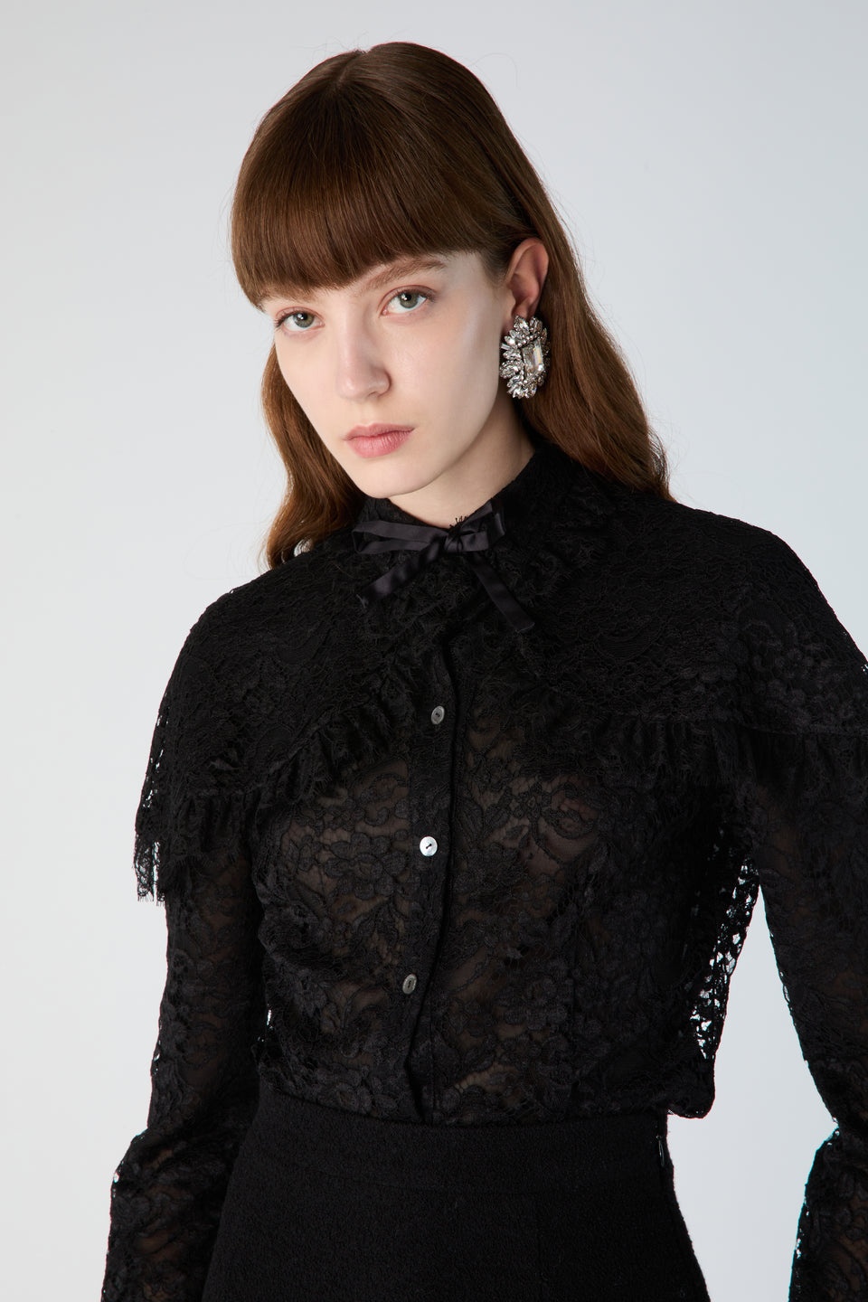 LACE BLOUSE WITH CAPE - 6