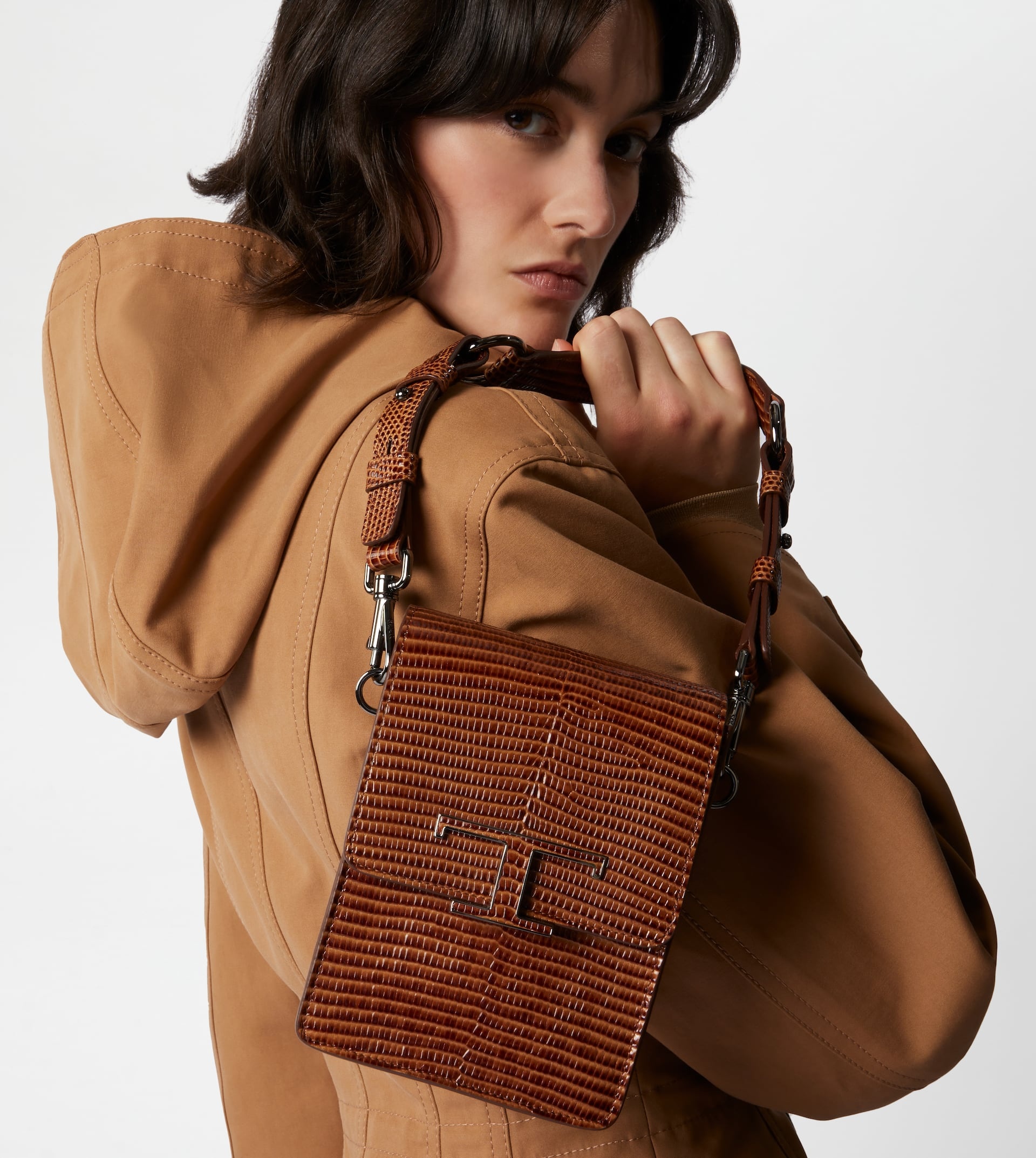 T TIMELESS BAG IN LEATHER MICRO - BROWN - 2