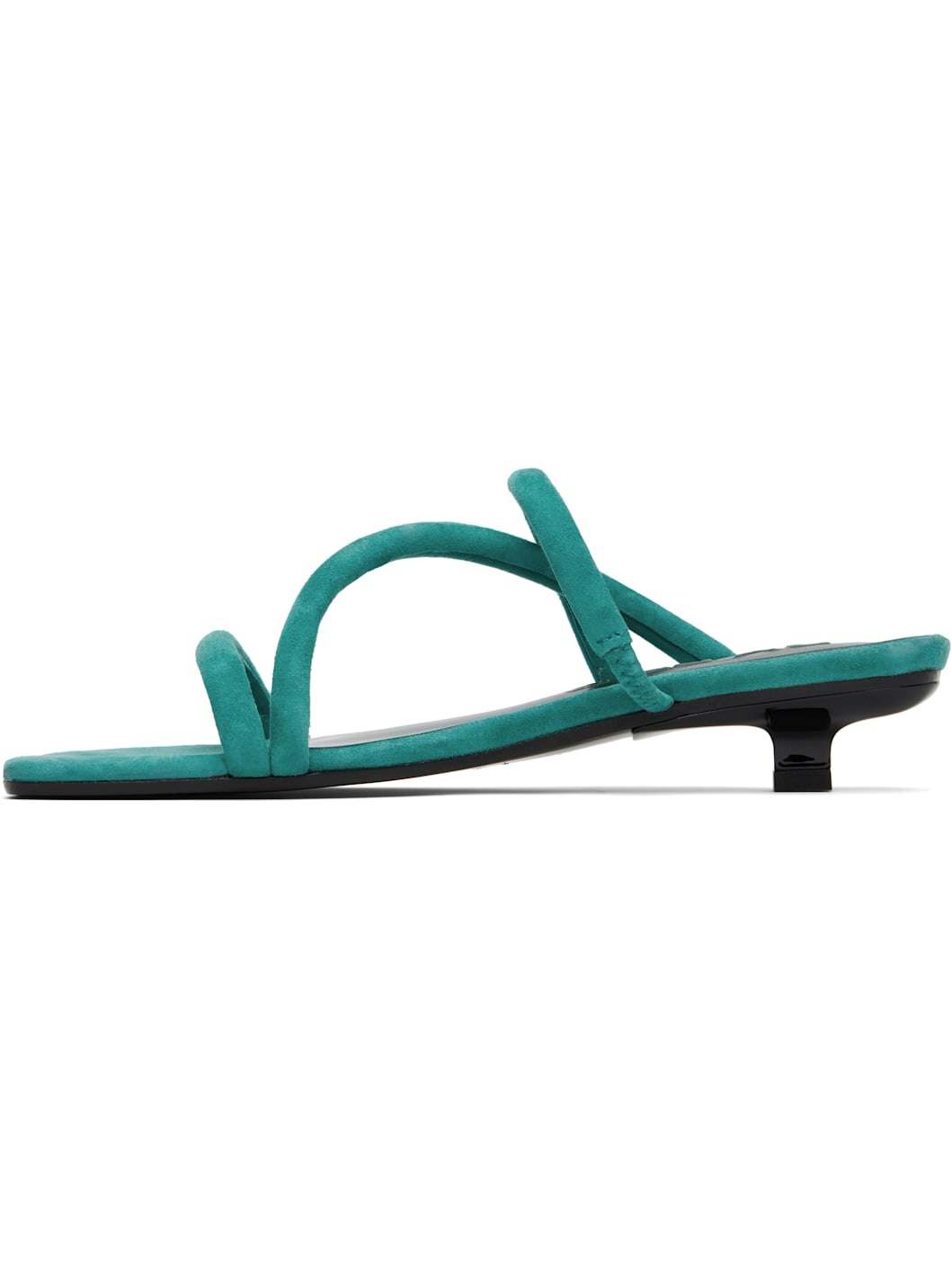 Green Morena Kid Suede Leather Heeled Sandals - 3