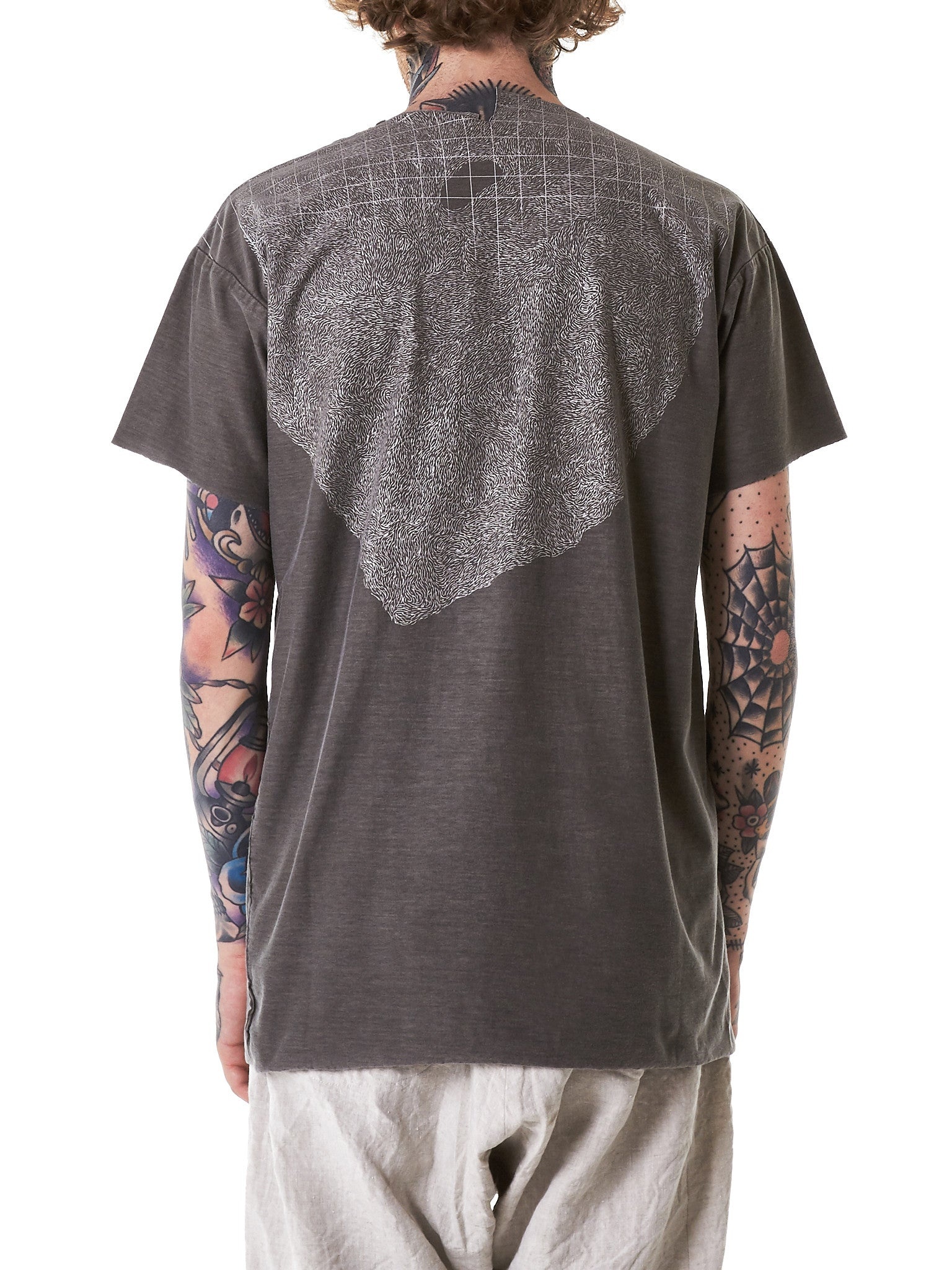 Grid-Printed Tee - 3