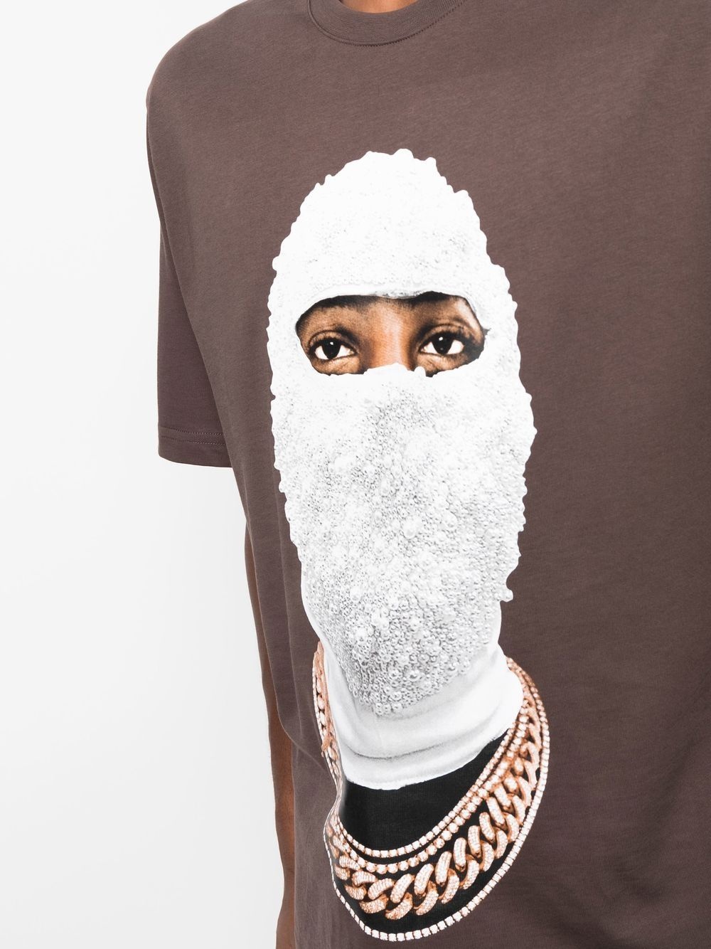 balaclava-print detail T-shirt - 5