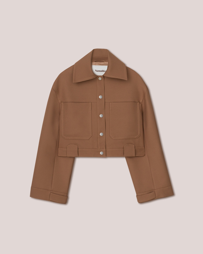 BAMBARI - Slim boxxy denim jacket - Brown 1