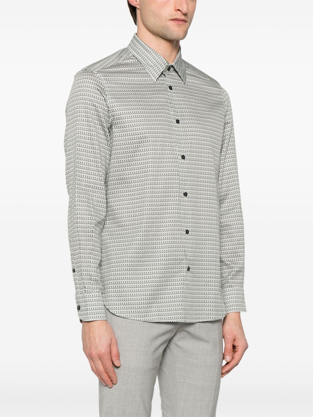 geometric-print shirt - 3