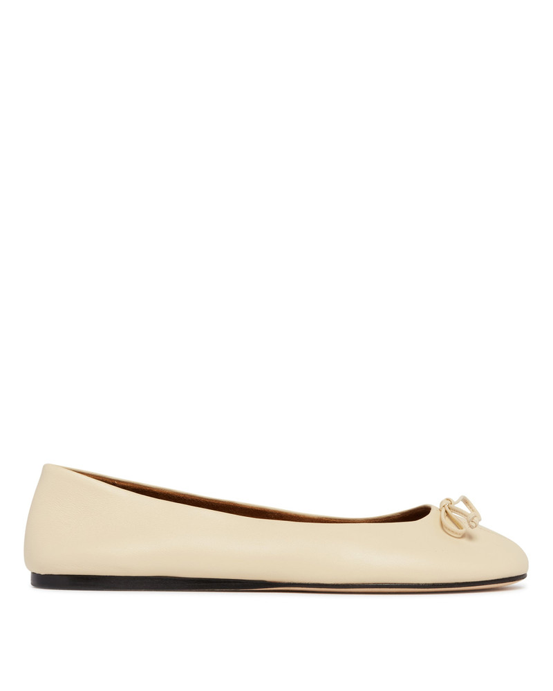 Beige Nila Leather Ballerinas 1